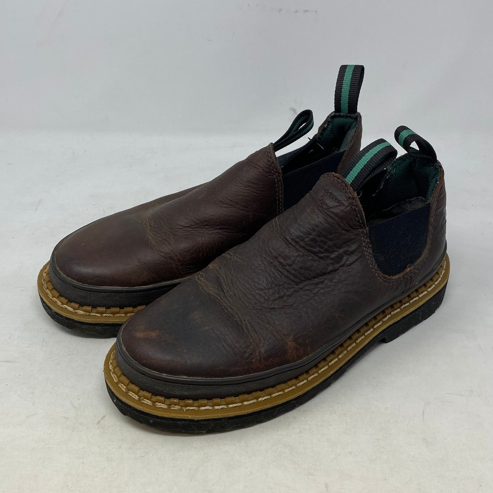 Georgia Boot Giant Romeo Brown Leather Slip On Work Shoes GR262 Mens 6.5 M